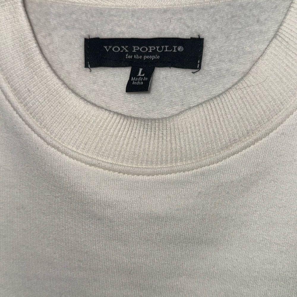 Vox Populi Los Angeles White Crewneck Sweatshirt Size L - Picture 5 of 5